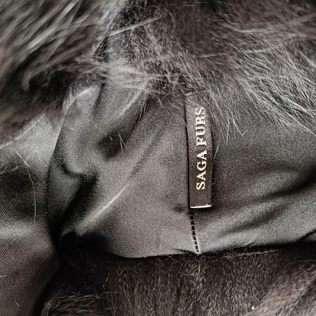 最高級SAGA サガフォックス リアルファー ショール 成人式 ブラック