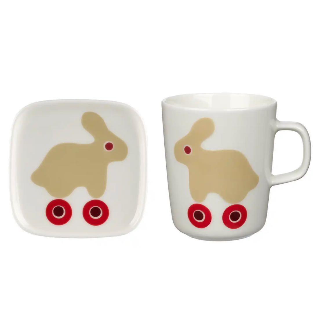 のこりわずか★marimekko 限定Rullaマグ＋プレート各1点　シール付き