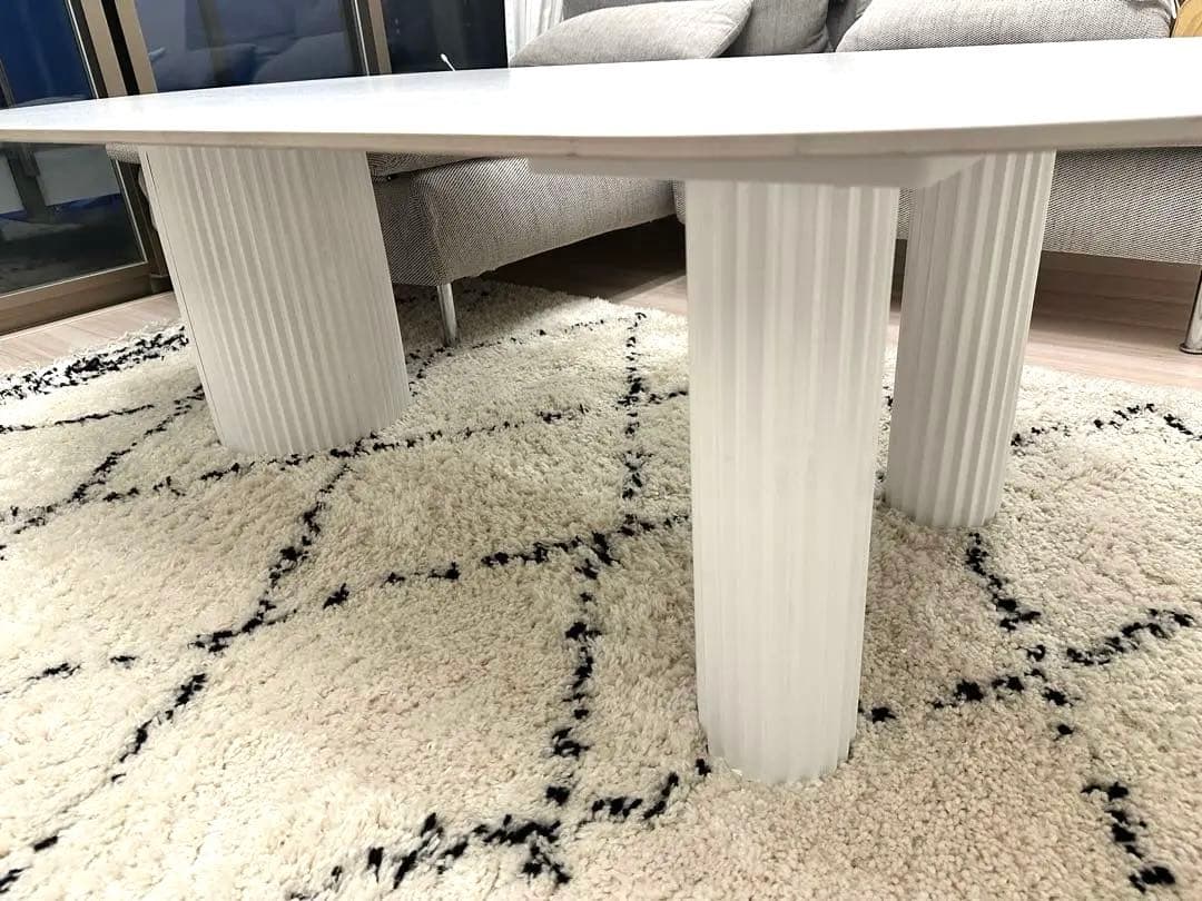 【海外輸入品】韓国風 オーバル型 ローテーブル