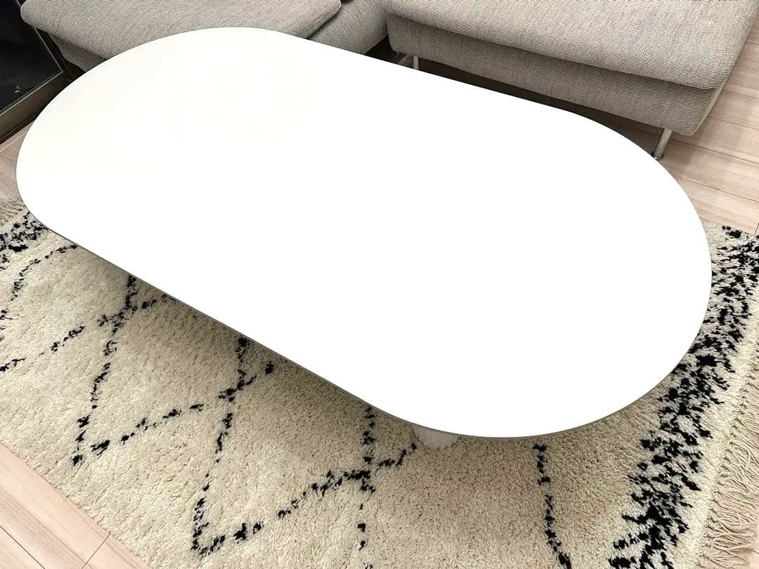 【海外輸入品】韓国風 オーバル型 ローテーブル