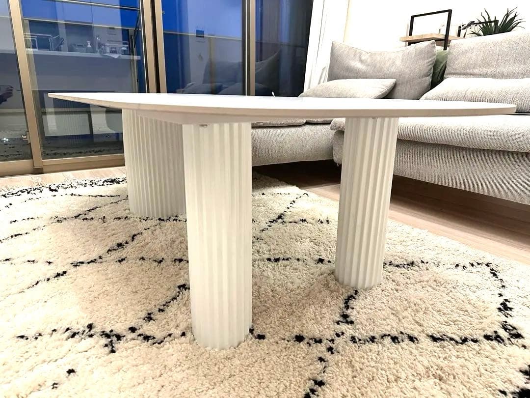 【海外輸入品】韓国風 オーバル型 ローテーブル