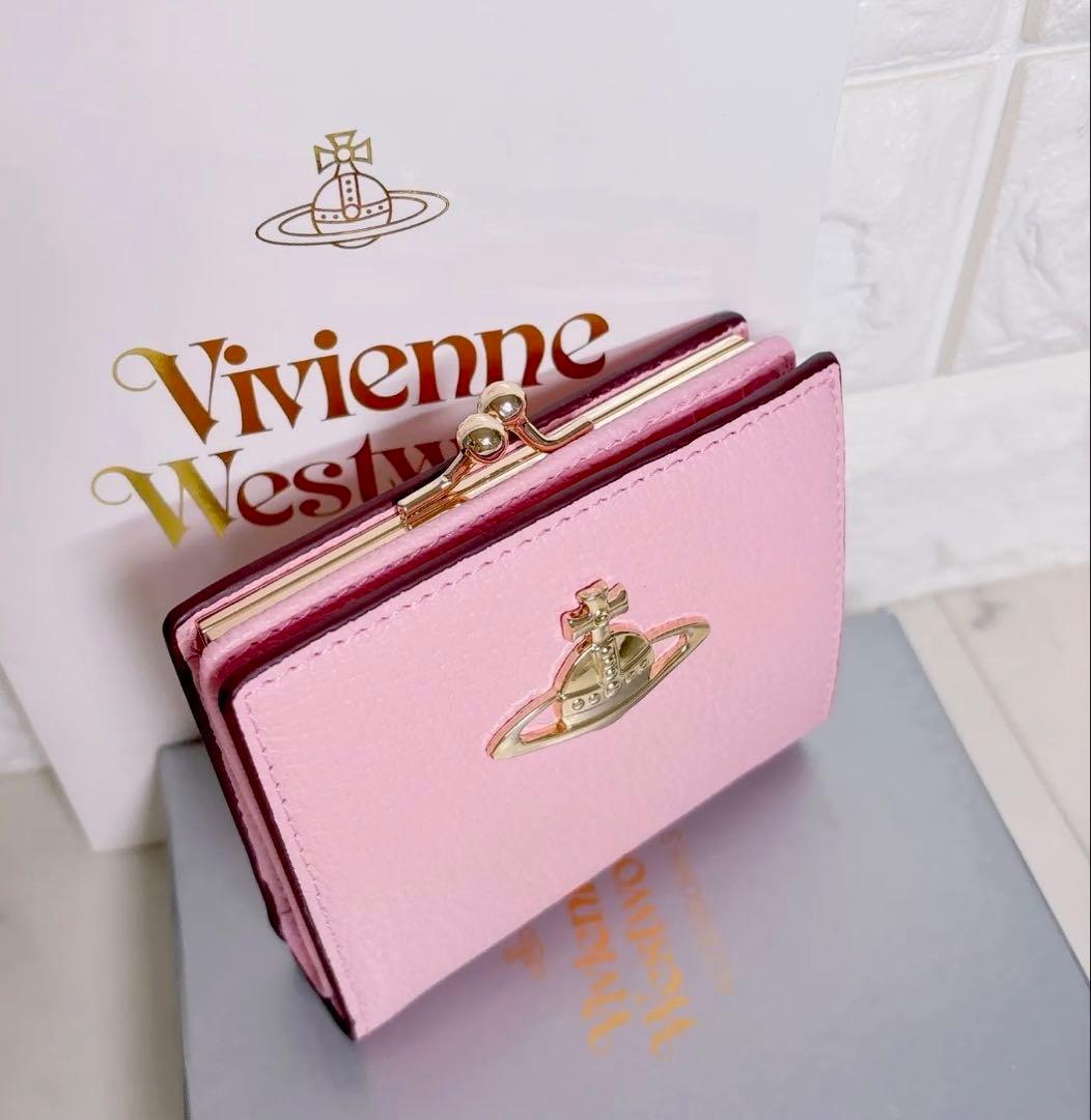【最新作◇高級感】ヴィヴィアン・ウエストウッド オーブ 二つ折り財布 ピンク