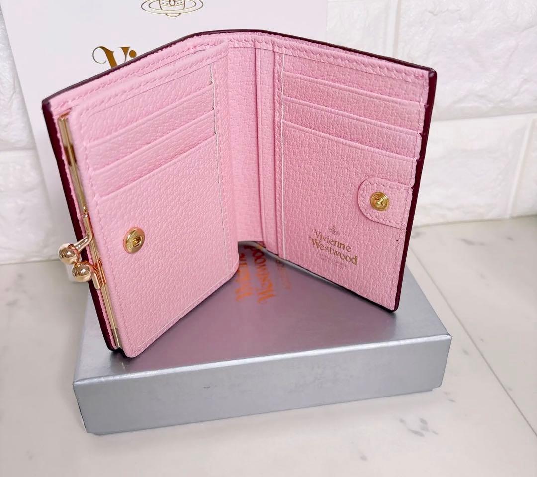 【最新作◇高級感】ヴィヴィアン・ウエストウッド オーブ 二つ折り財布 ピンク