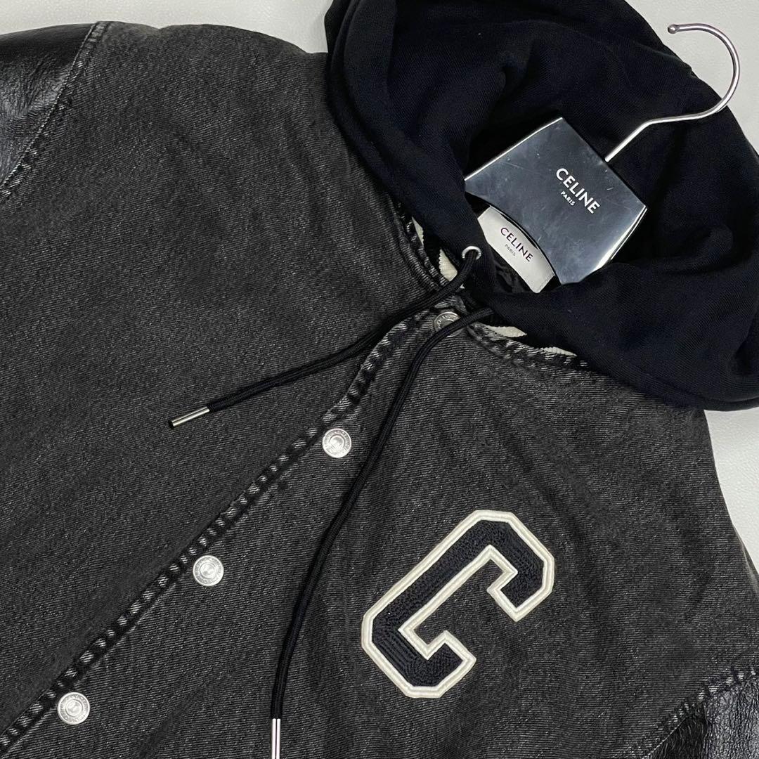 極美品 24年モデル CELINE セリーヌ フード ルーズテディ 袖レザー
