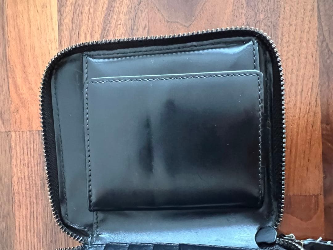 コムデギャルソン 二つ折り財布 レザー ブラック GARCON 財布 黒 革