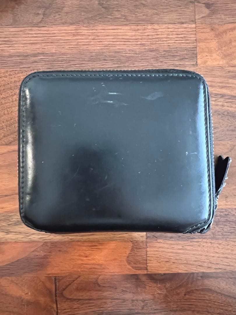 コムデギャルソン 二つ折り財布 レザー ブラック GARCON 財布 黒 革