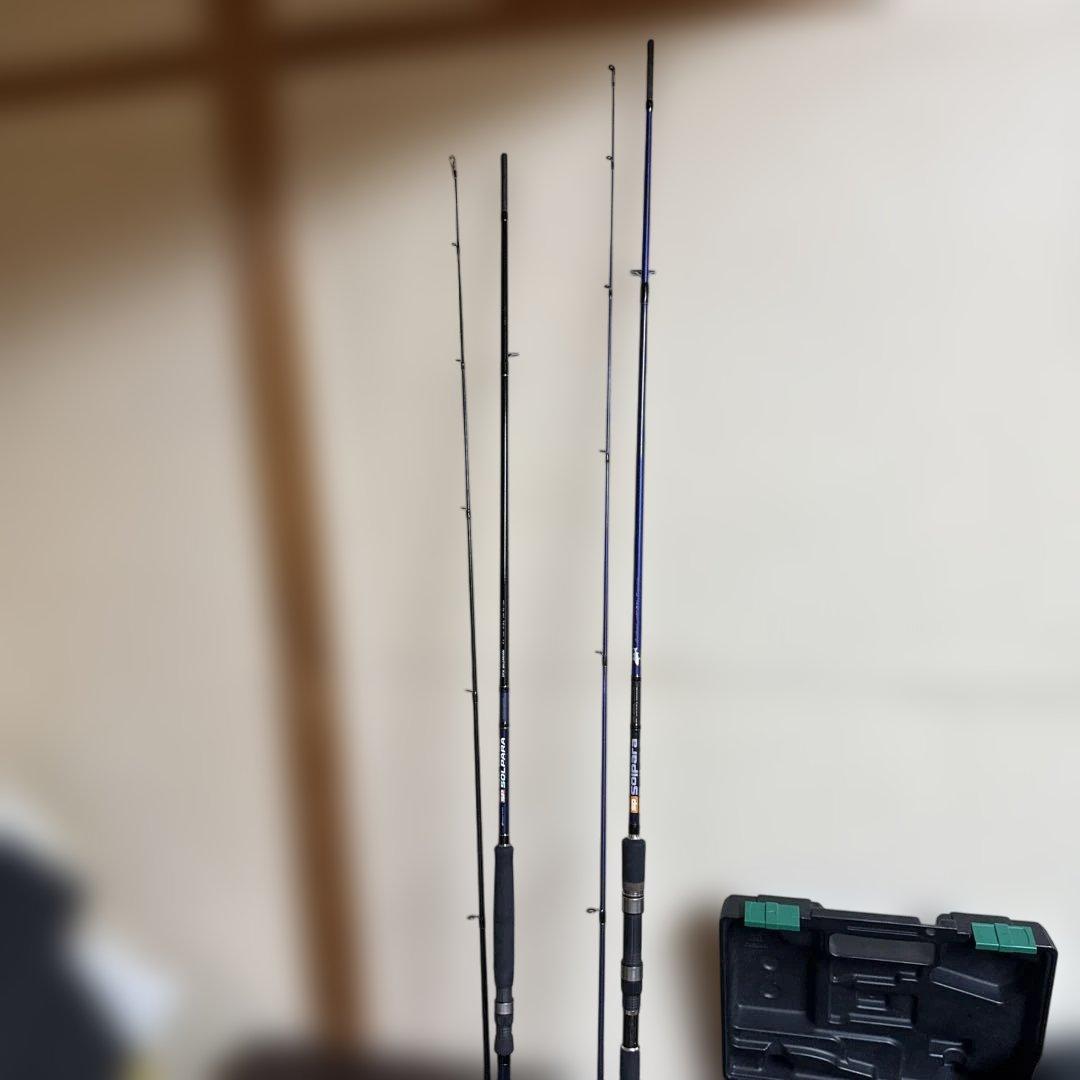 船竿 2本セット ケース付きリール付属可能