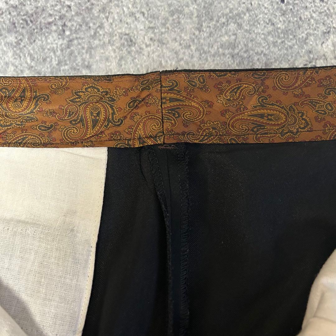 90s “4タック” レーヨンギャバ スラックス “ブラック” ヴィンテージ