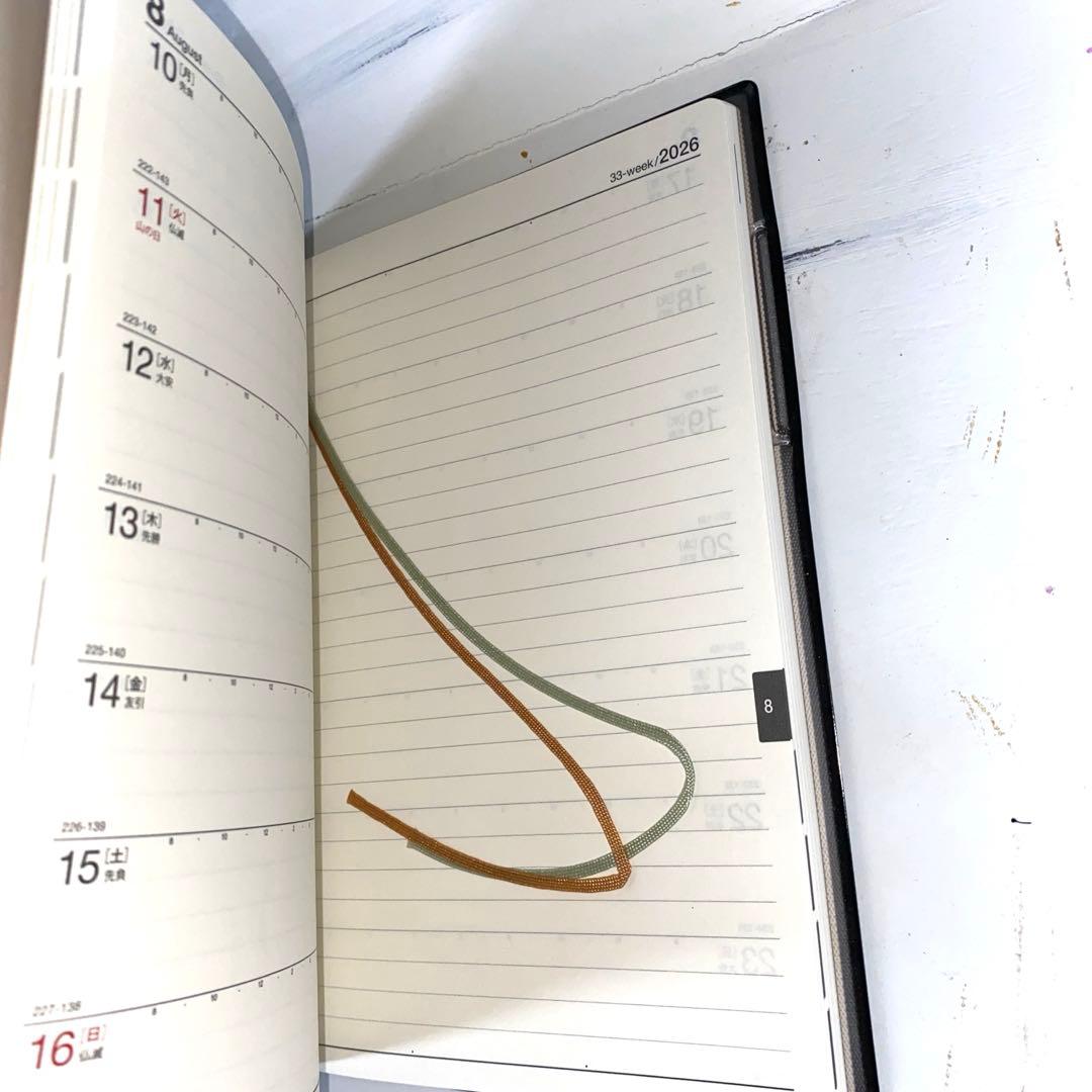 2026年度手帳　エプロン　三角巾　薔薇　手描き　トールペイント