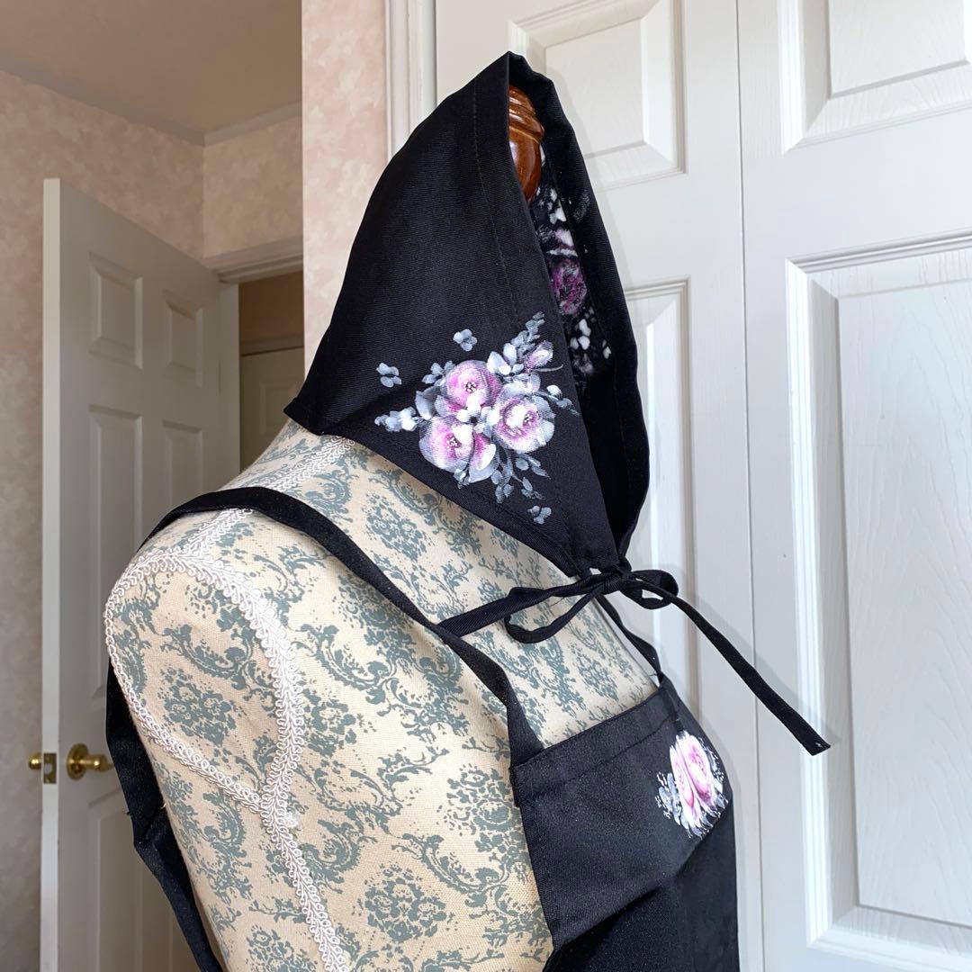 2026年度手帳　エプロン　三角巾　薔薇　手描き　トールペイント