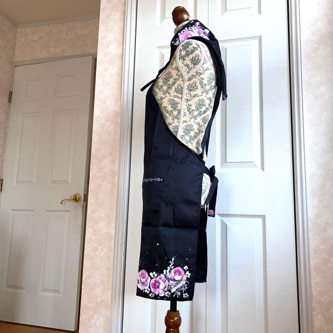 2026年度手帳　エプロン　三角巾　薔薇　手描き　トールペイント