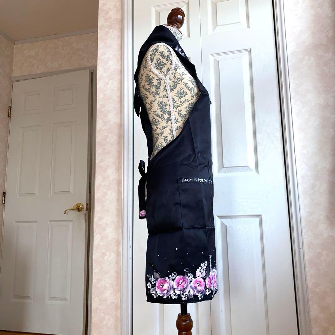 2026年度手帳　エプロン　三角巾　薔薇　手描き　トールペイント