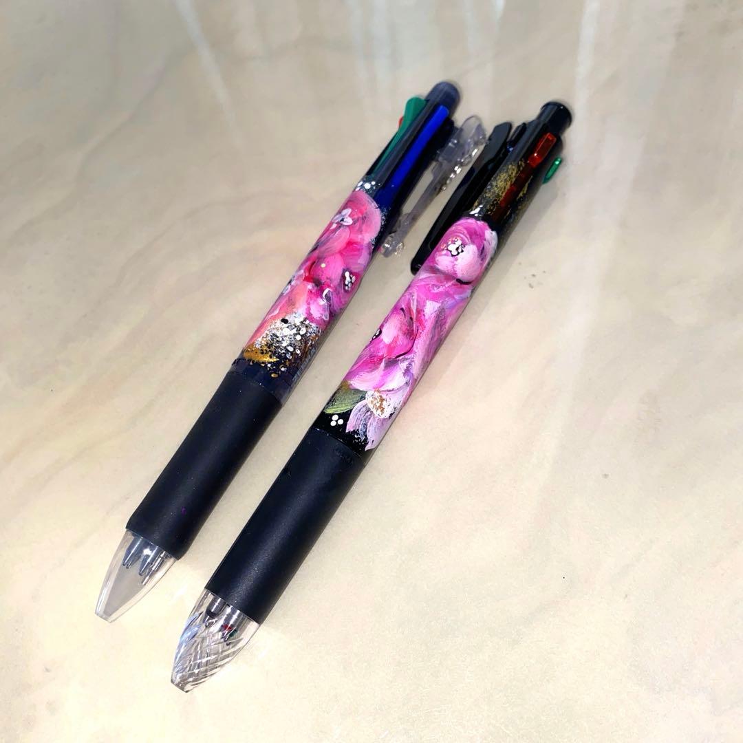 2026年度手帳　エプロン　三角巾　薔薇　手描き　トールペイント