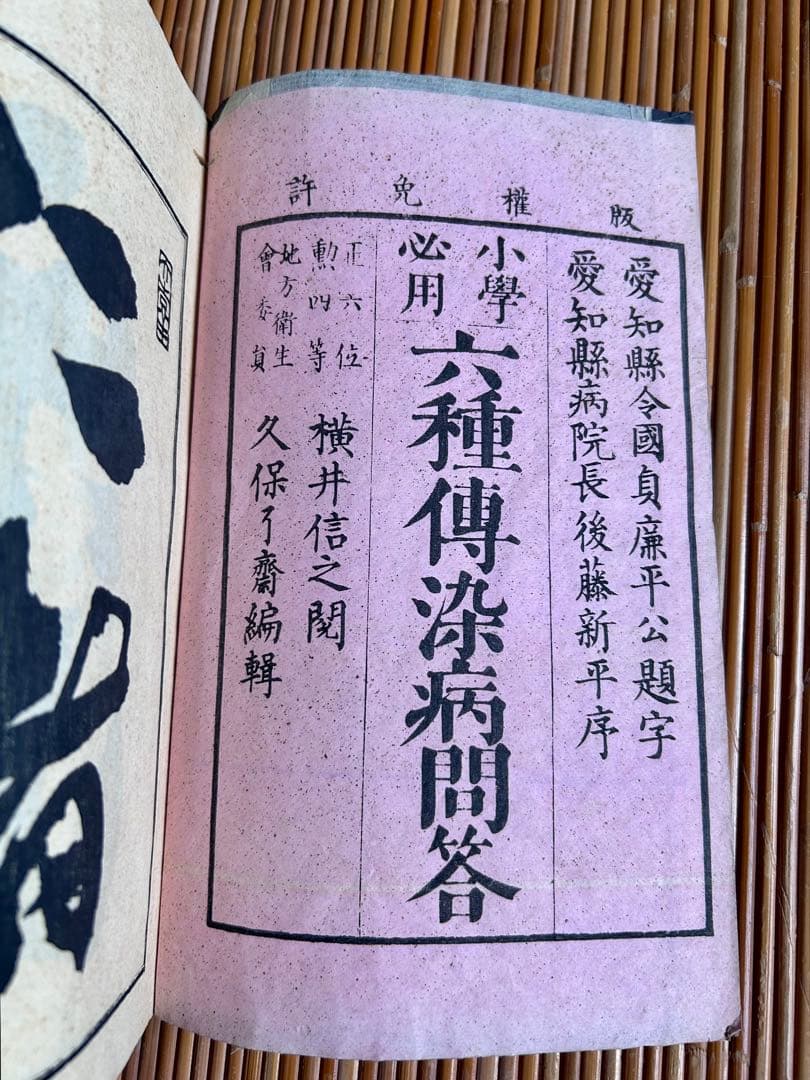 小学必要 久保良斎 編 六種伝染病問答 全2冊セット 明治14年刻生