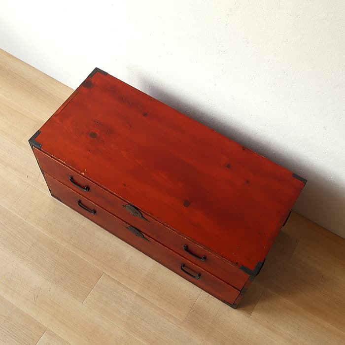 アンティーク 引出し2杯 2段 和箪笥 ローチェスト 古家具 テレビ台