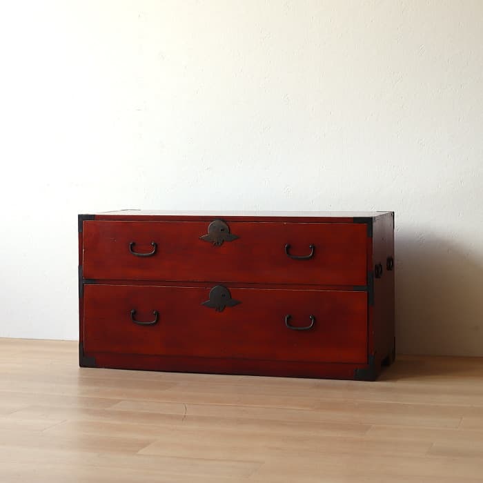 アンティーク 引出し2杯 2段 和箪笥 ローチェスト 古家具 テレビ台