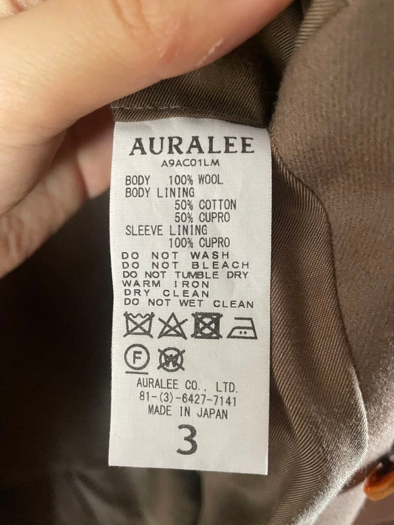 みみ、AURALEE 19aw メルトンコート サイズ3