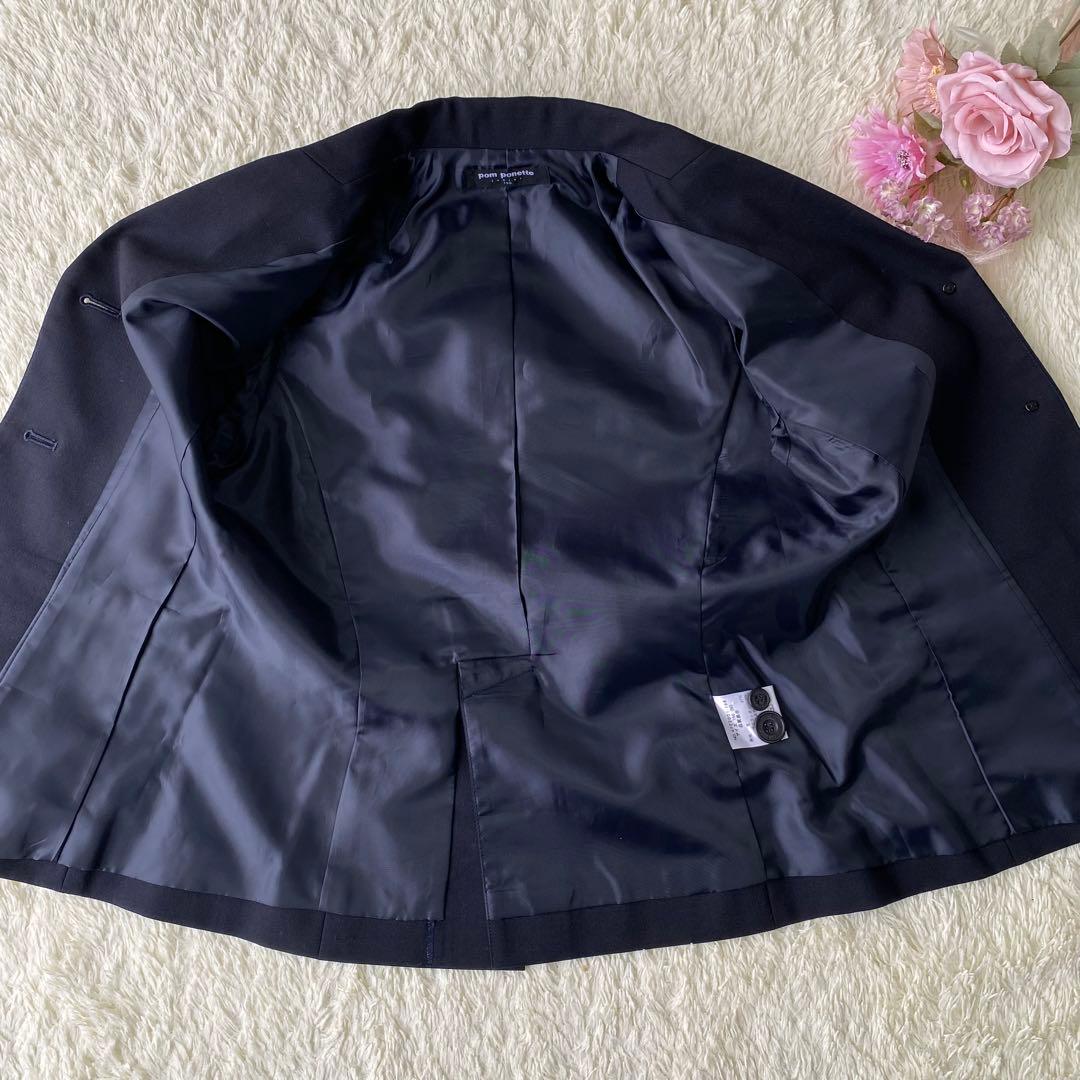 ポンポネット　卒服　卒業式　フォーマル　４点セット　150 青チェック　ネクタイ