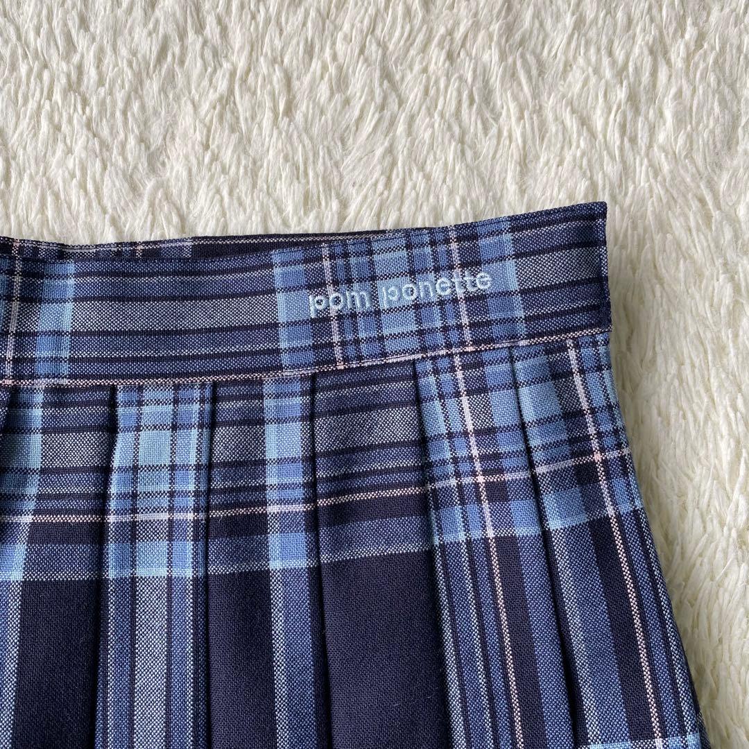 ポンポネット　卒服　卒業式　フォーマル　４点セット　150 青チェック　ネクタイ