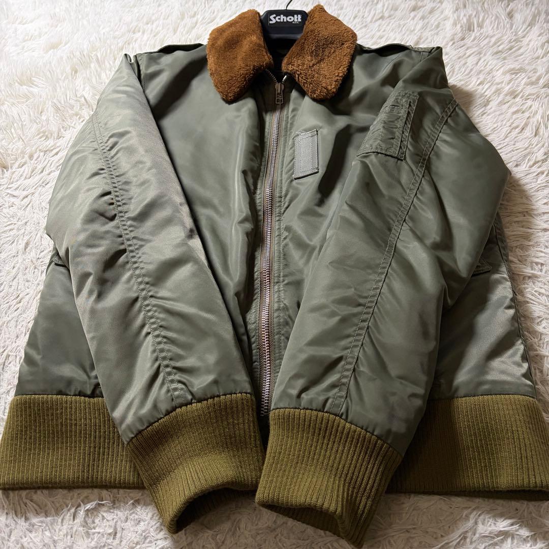 あ*し様 【米国製】schott フライトジャケット　L-2B 襟ボア　カーキ