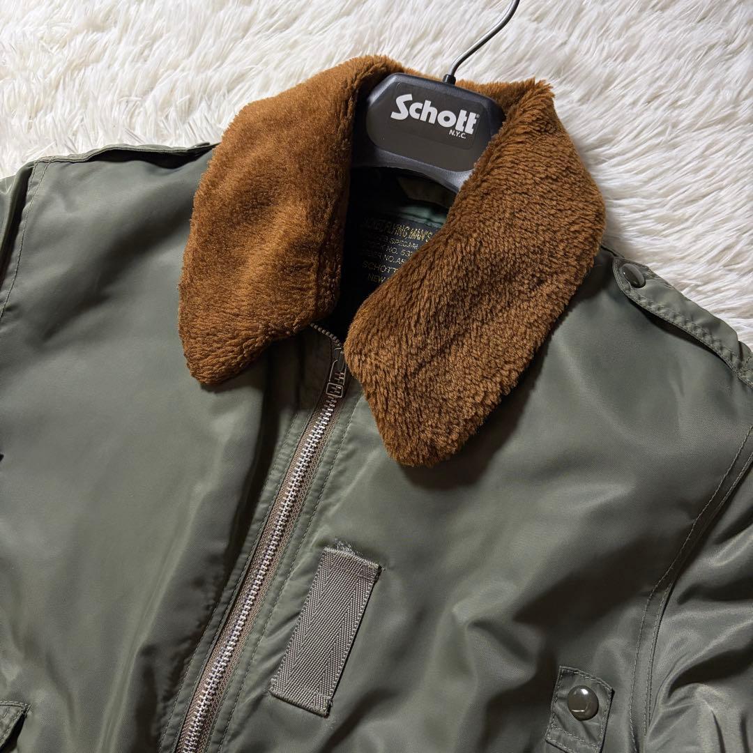 あ*し様 【米国製】schott フライトジャケット　L-2B 襟ボア　カーキ