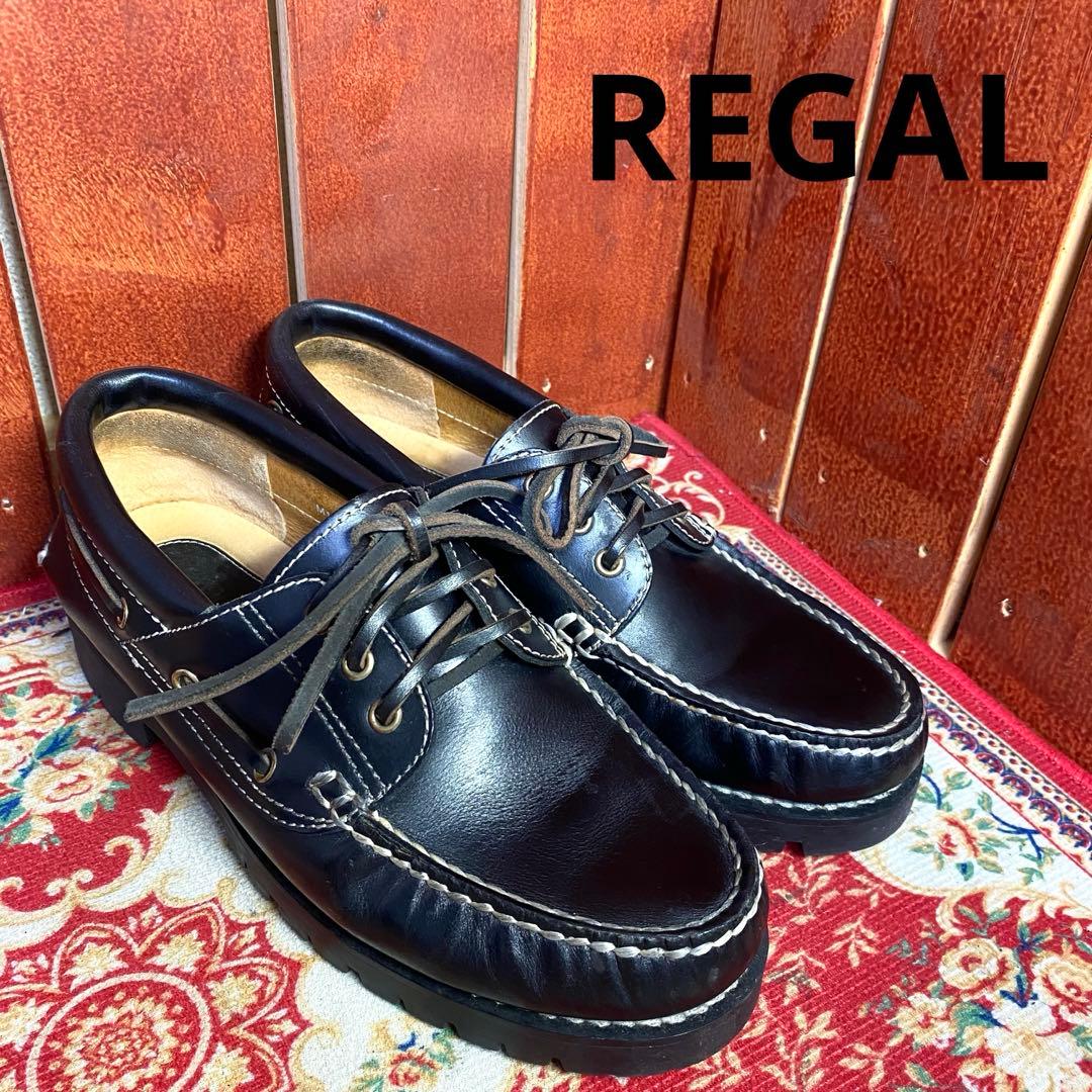 REGAL B・RUE デッキシューズ　ダークブラウン　25cm