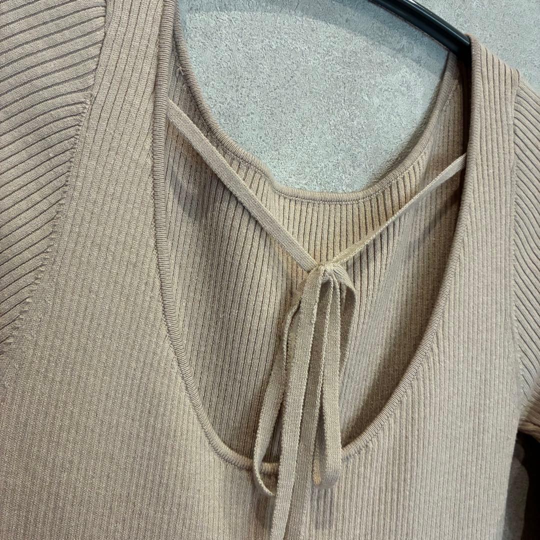 FRAY I.D ニットドッキングワンピース ベージュ