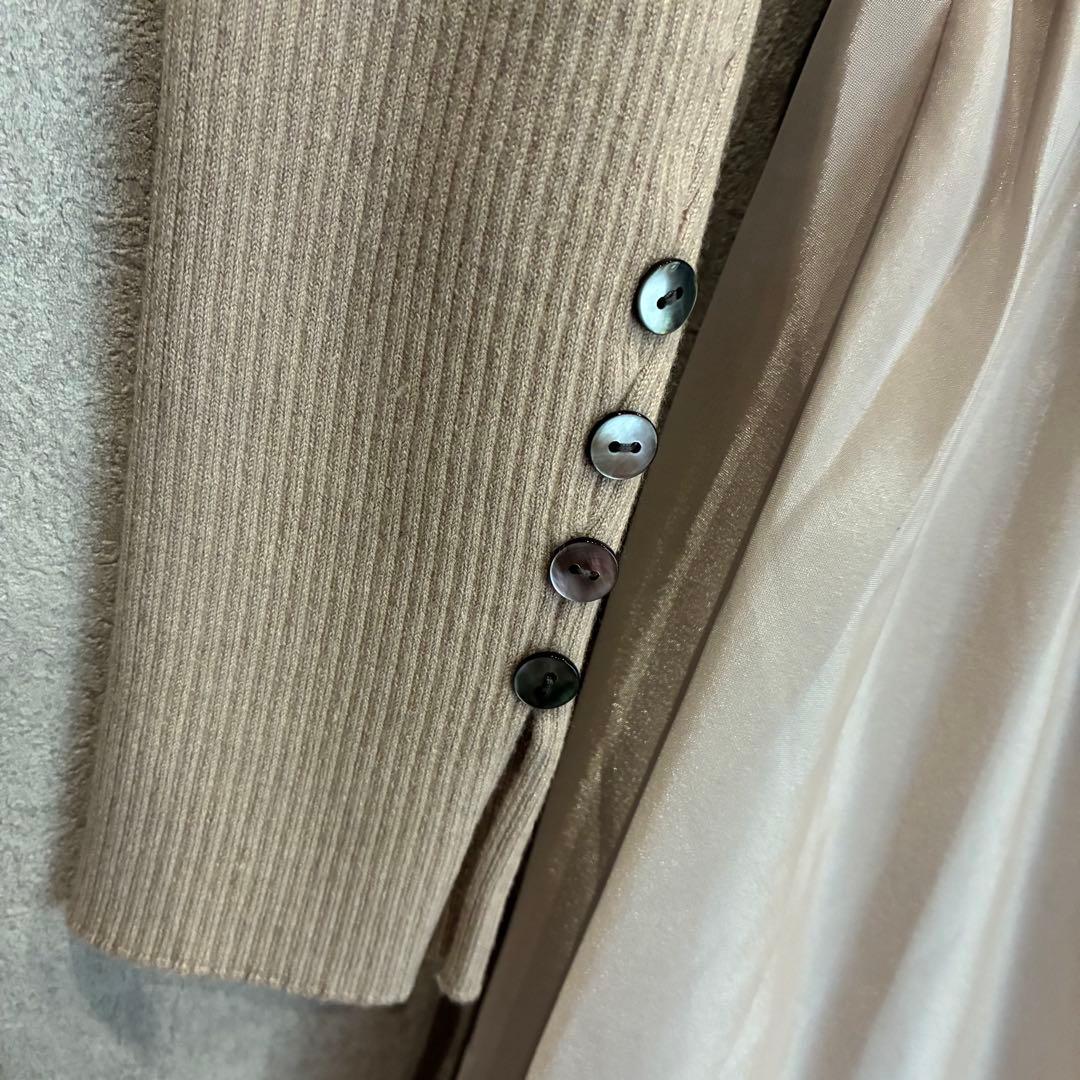 FRAY I.D ニットドッキングワンピース ベージュ