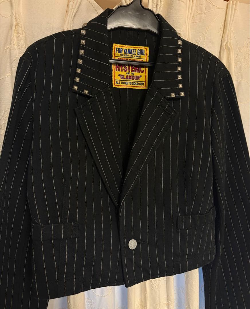 HYSTERIC GLAMOUR スタッズカラー クロップド テーラージャケット