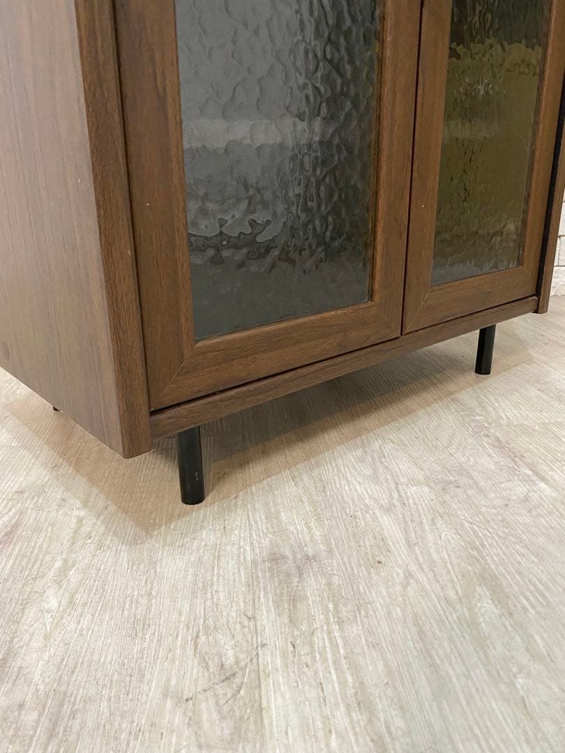 【東京都内23区配送無料】定価3万円　シューズラック　収納　靴棚　ガラス　昭和