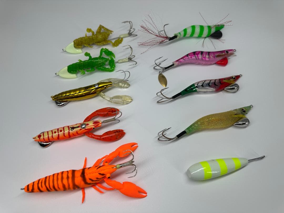 中古・未使用 タコエギ いろいろ10点 ダイワ タコエギケース付き