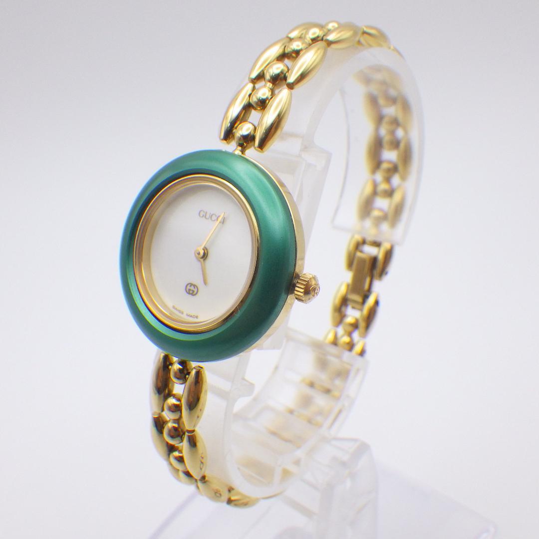 稼働 グッチ チェンジベゼル ５色 11/12 クオーツ腕時計 ゴールド
