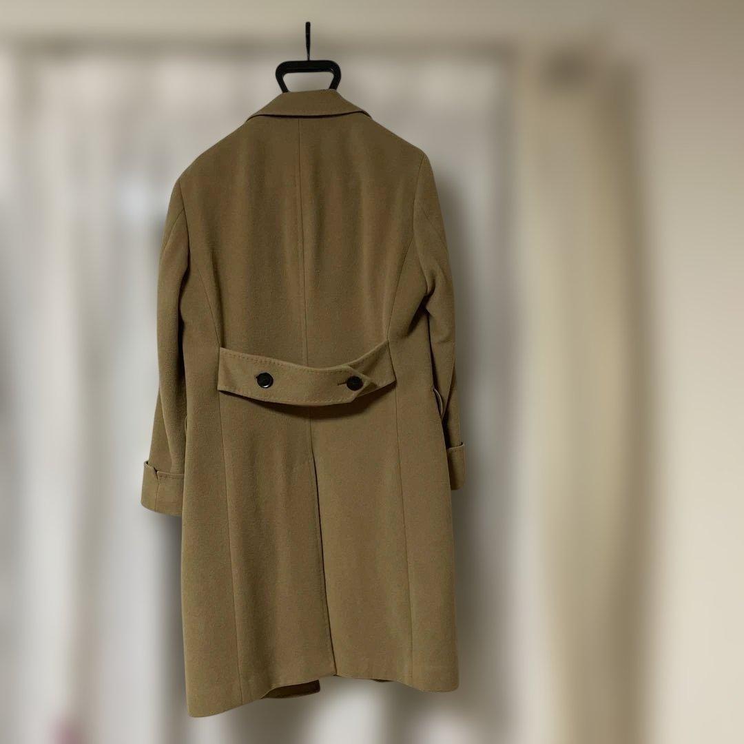 ユニバーサルランゲージ　干場義雅モデル　カシミヤ混キャメルチェスターポロコート