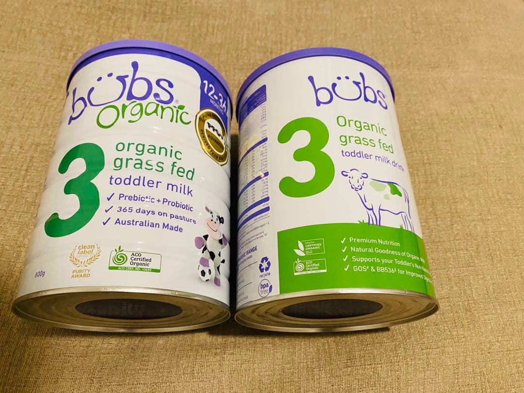 bubs Organic 粉ミルク　ステップ3 800g 2缶