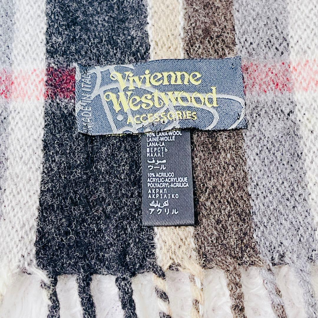 Vivienne Westwood クラシックチェック マフラー オーブ刺繍