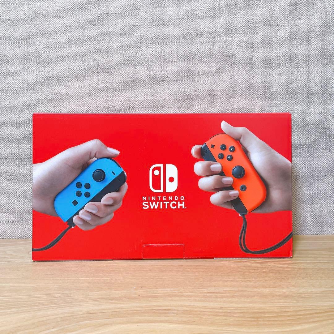 【未使用に近い】 バッテリー強化版 Switch本体 ネオンレッド ネオンブルー