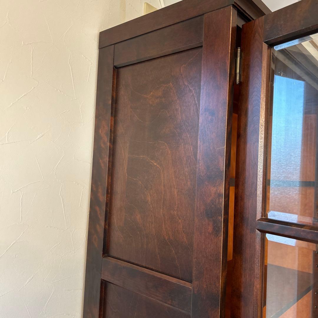 【モチコさんご購入】大塚家具　本棚　北海道民芸家具　ダークブラウンキャビネット