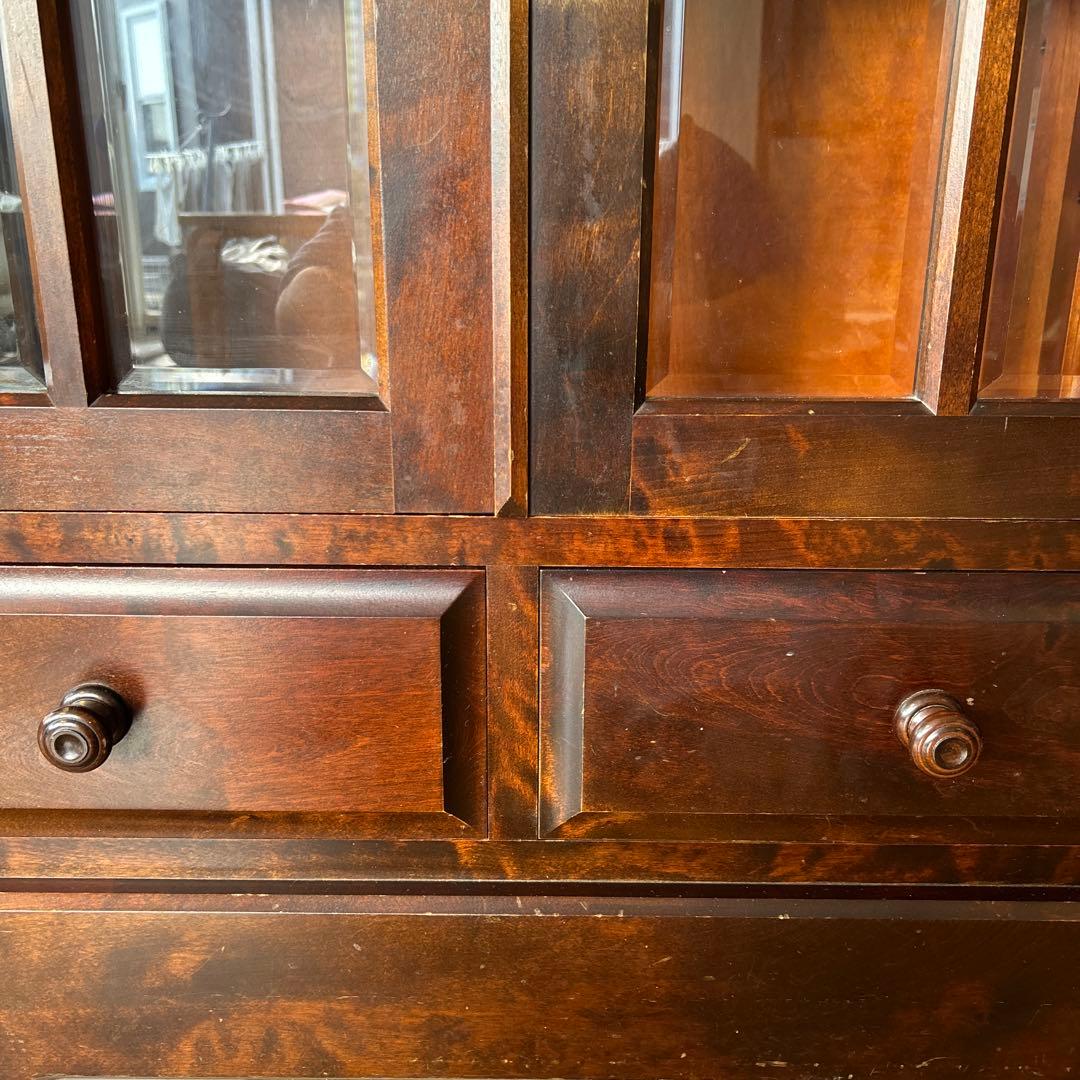 【モチコさんご購入】大塚家具　本棚　北海道民芸家具　ダークブラウンキャビネット