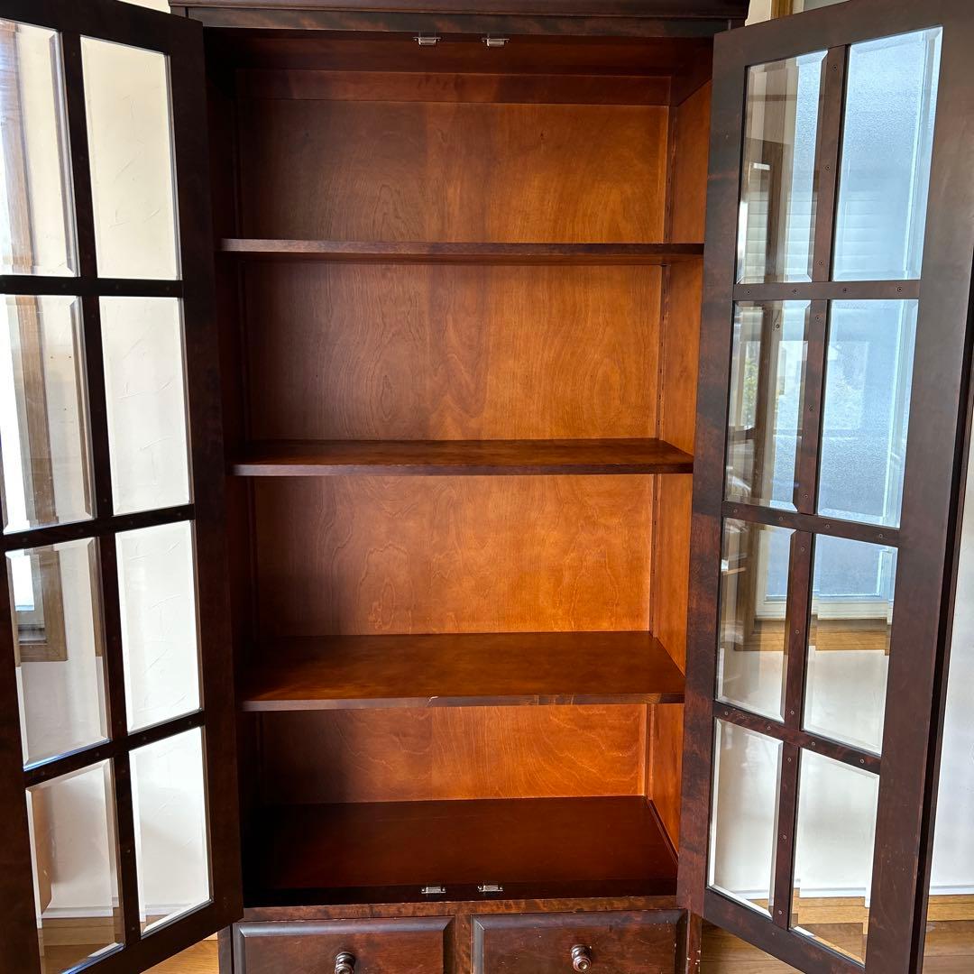 【モチコさんご購入】大塚家具　本棚　北海道民芸家具　ダークブラウンキャビネット