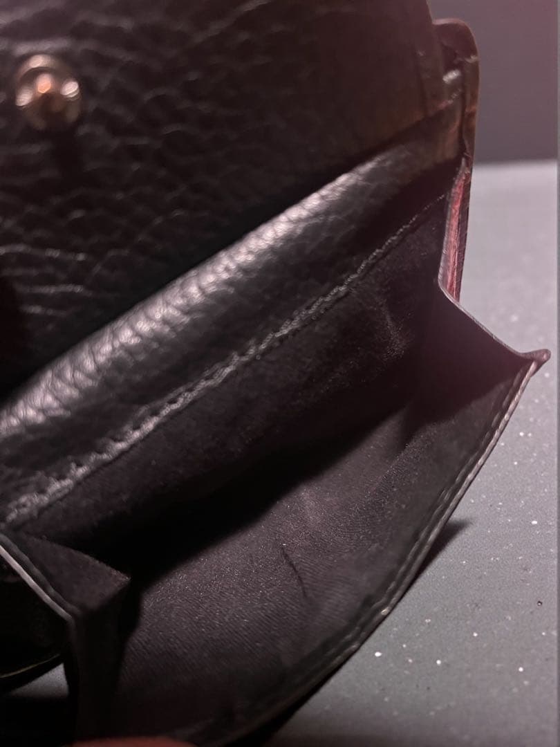 DIESEL 二つ折り財布　オールブラック　1dr Dロゴ　財布　シボ　黒