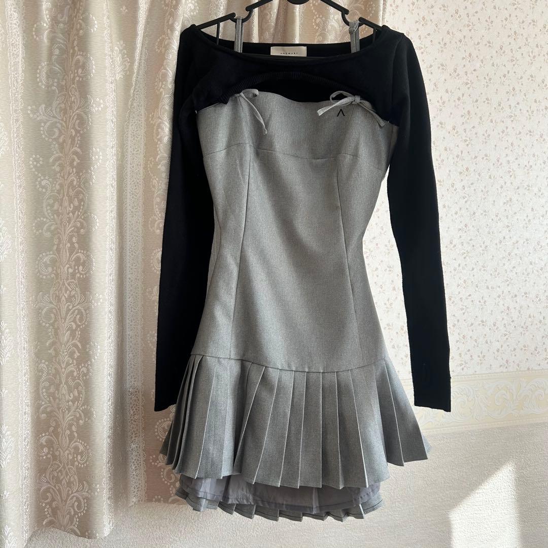 AND MARY Karen knit set mini dress グレー S