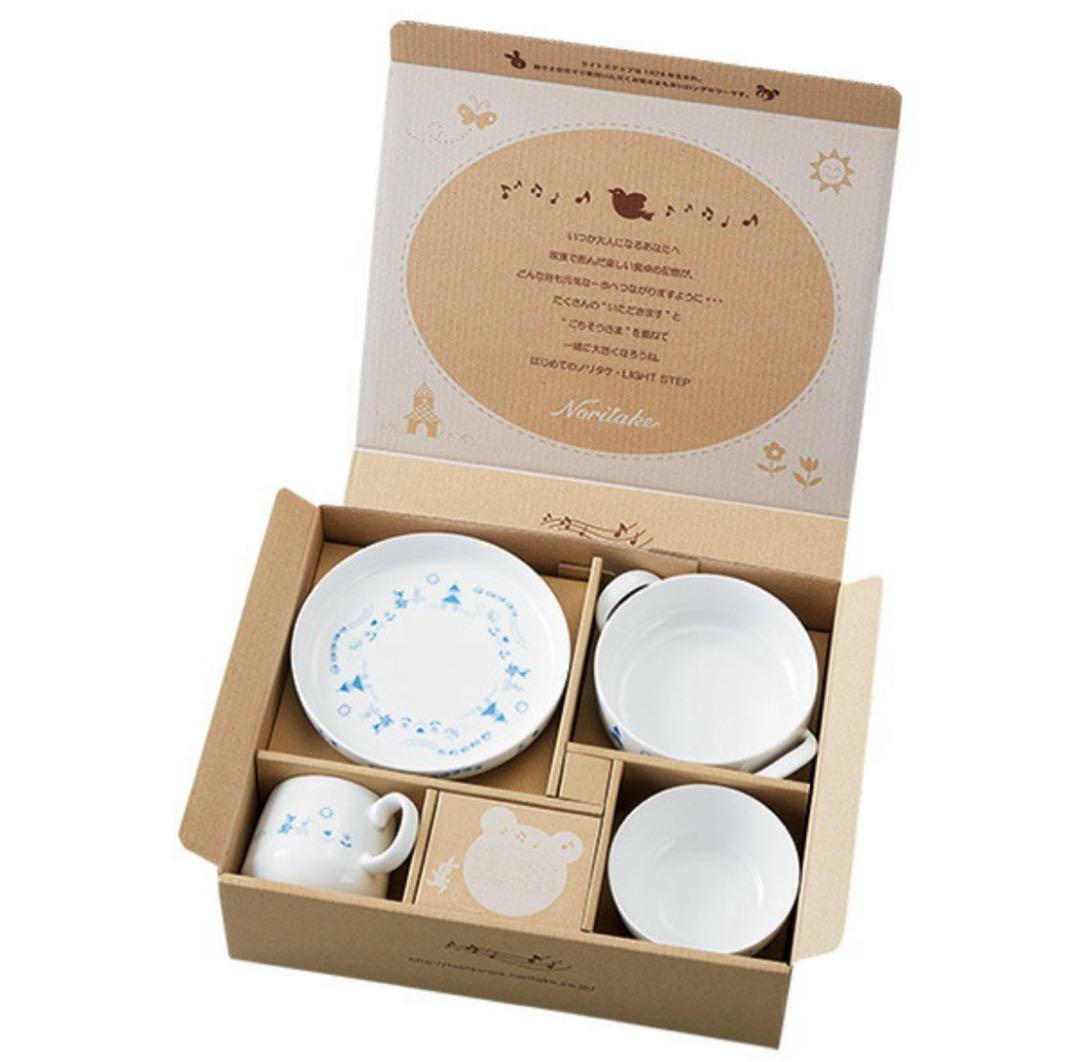 【新品未開封】ノリタケ ライトステップ お子様セット（ブルー）　食器　出産祝い