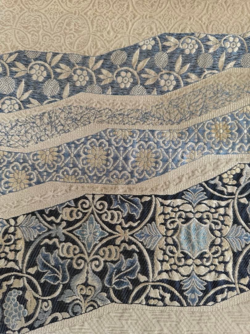 天然灰汁醗酵建藍染　藍染め　袋帯　道長取り　帯締めセット