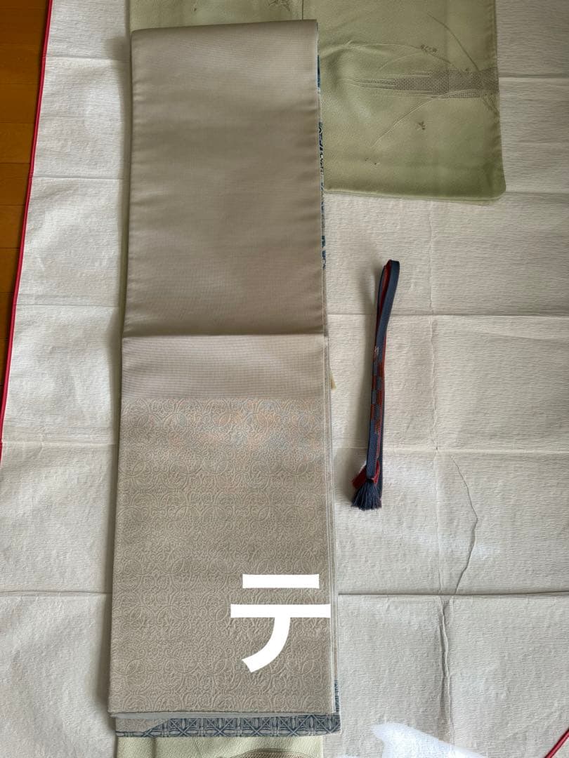 天然灰汁醗酵建藍染　藍染め　袋帯　道長取り　帯締めセット