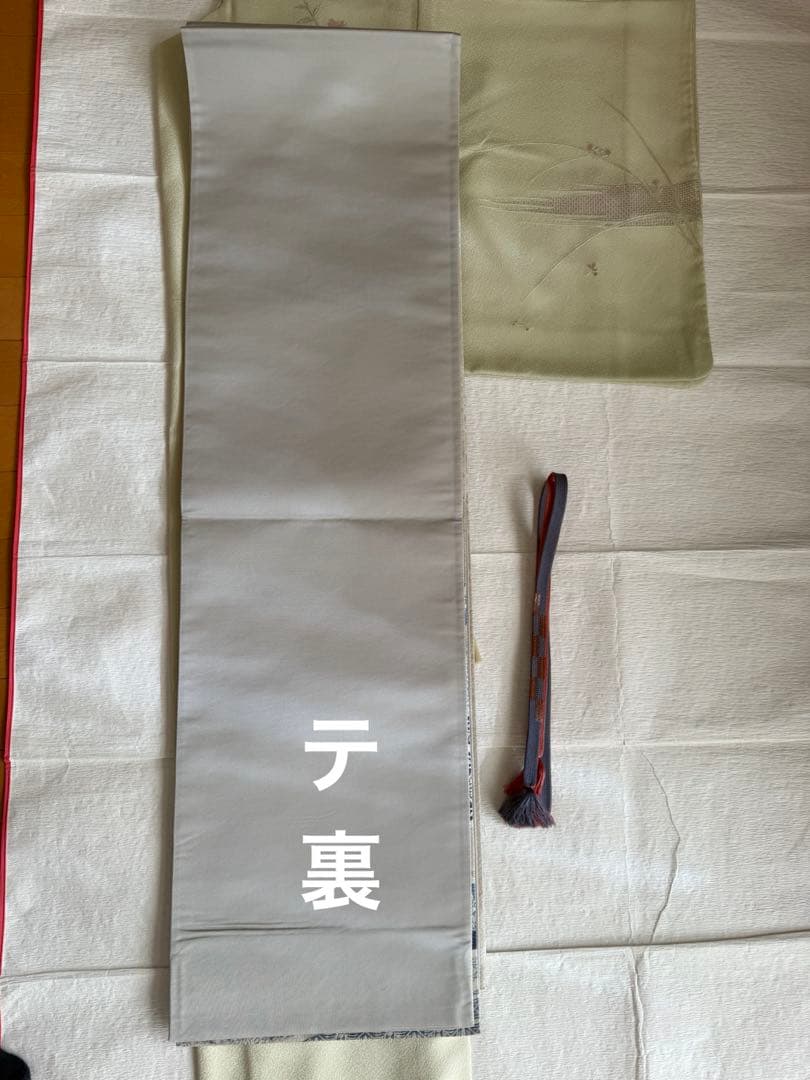 天然灰汁醗酵建藍染　藍染め　袋帯　道長取り　帯締めセット