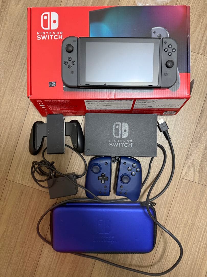 NintendoSwitch 本体 グレー ゲームパッド　microSD128g