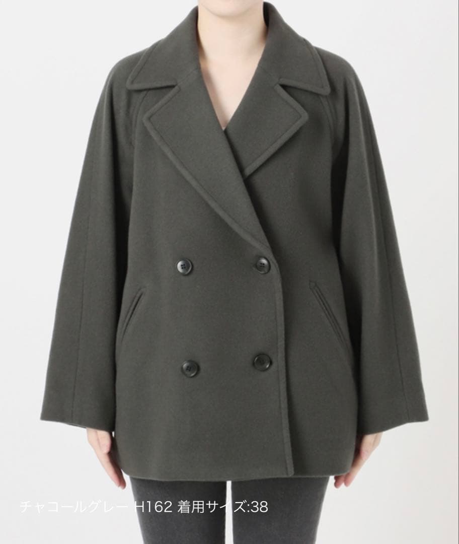 25AW 1回着用の美品 尾州ウールショートPコート レディース size 38