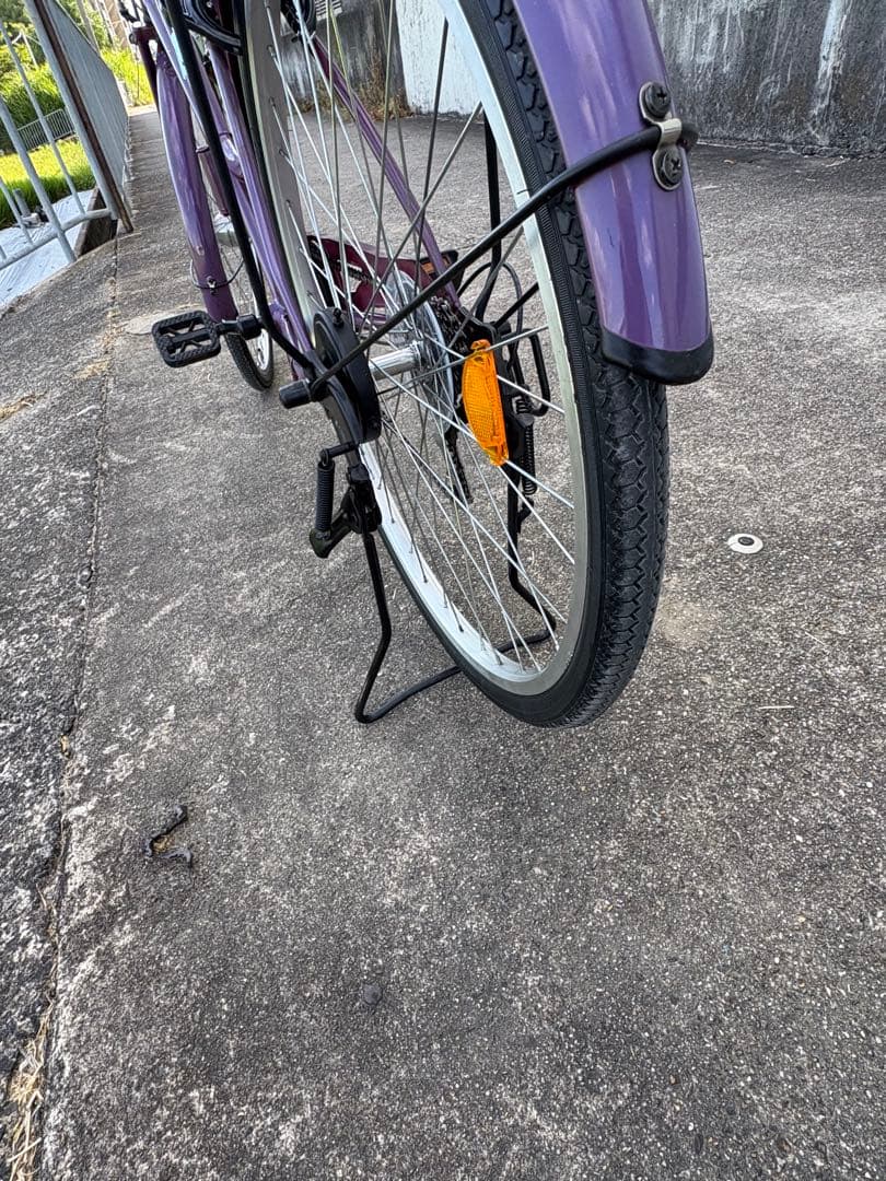 26㌅オートライト変速付き折り畳み軽快車(パープルカラー)