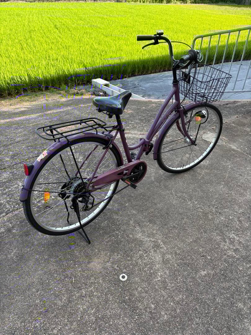 26㌅オートライト変速付き折り畳み軽快車(パープルカラー)