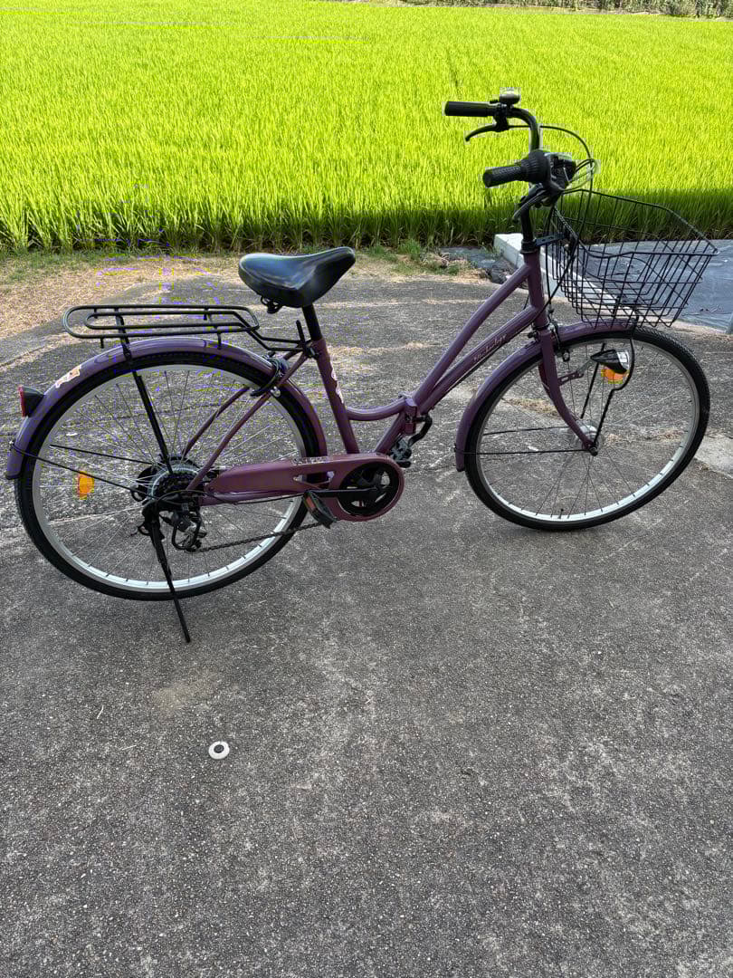26㌅オートライト変速付き折り畳み軽快車(パープルカラー)